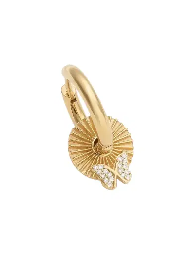 Foundrae Reverie 18-karat Gold Diamond Single Hoop Earring | Thumbnail 1 Foundrae Reverie 18-karat Gold Diamond Single Hoop Earring | Thumbnail 1