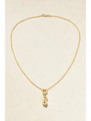 Foundrae Pear Small Open Belcher 18-karat Gold Necklace | Thumbnail 4