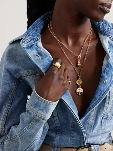 Foundrae Pear Small Open Belcher 18-karat Gold Necklace | Thumbnail 5
