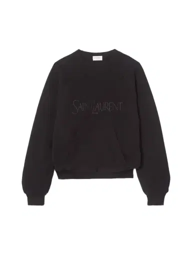 Saint Laurent Embroidered Cotton-jersey Sweatshirt | Thumbnail 1 Saint Laurent Embroidered Cotton-jersey Sweatshirt | Thumbnail 1