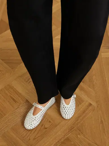 Alaïa Crystal-embellished Leather Ballet Flats | Thumbnail 2 Alaïa Crystal-embellished Leather Ballet Flats | Thumbnail 2