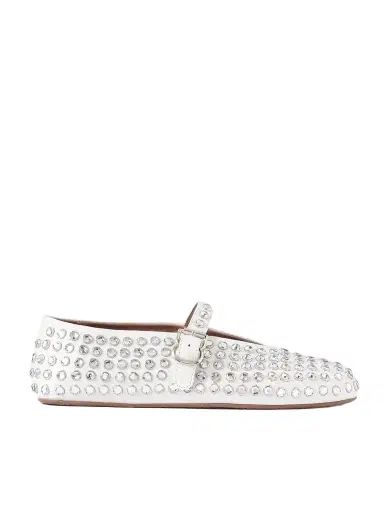 Alaïa Crystal-embellished Leather Ballet Flats | Thumbnail 1 Alaïa Crystal-embellished Leather Ballet Flats | Thumbnail 1