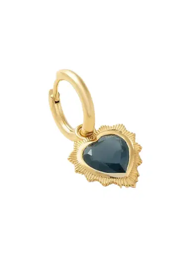 Foundrae Gemstone Heart 18-karat Gold Topaz Single Hoop Earring | Thumbnail 1 Foundrae Gemstone Heart 18-karat Gold Topaz Single Hoop Earring | Thumbnail 1