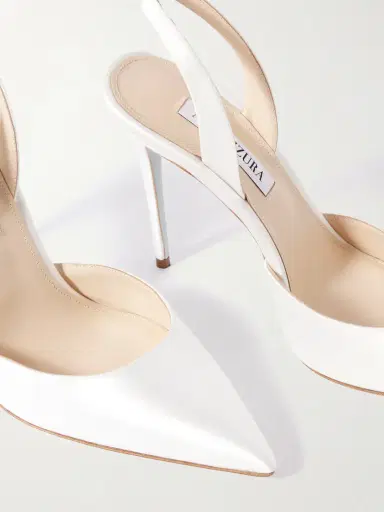 Aquazzura So Nude 105 Satin Slingback Pumps | Thumbnail 4