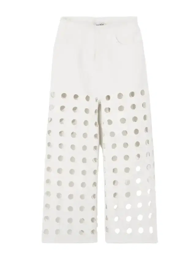 Embroidered Laser-cut Frayed Low-rise Jeans
