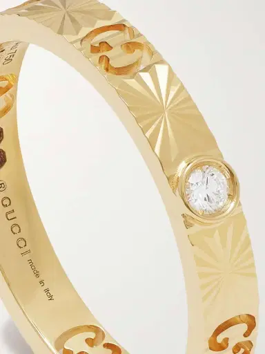 Gucci Icon 18-karat Gold Diamond Ring | Thumbnail 4
