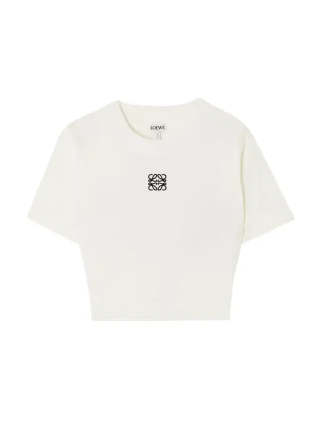 Anagram Cropped Embroidered Ribbed Cotton T-shirt