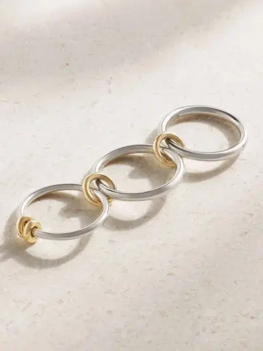 Spinelli Kilcollin Raneth Set Of Three Sterling Silver And 18-karat Gold Rings | Thumbnail 4 Spinelli Kilcollin Raneth Set Of Three Sterling Silver And 18-karat Gold Rings | Thumbnail 4
