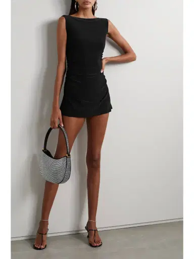Norma Kamali Ruched Stretch-jersey Mini Dress | Thumbnail 2 Norma Kamali Ruched Stretch-jersey Mini Dress | Thumbnail 2
