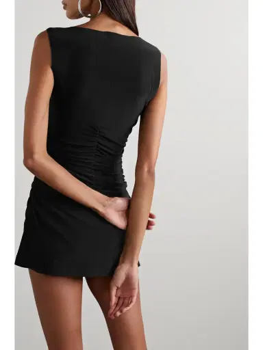 Norma Kamali Ruched Stretch-jersey Mini Dress | Thumbnail 3 Norma Kamali Ruched Stretch-jersey Mini Dress | Thumbnail 3