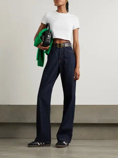 RE/DONE + Hanes Micro Cropped Cotton-jersey T-shirt | Thumbnail 2