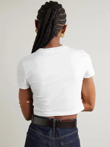 RE/DONE + Hanes Micro Cropped Cotton-jersey T-shirt | Thumbnail 3