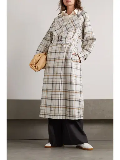 Loro Piana Bille Checked Belted Linen Trench Coat | Thumbnail 3 Loro Piana Bille Checked Belted Linen Trench Coat | Thumbnail 3