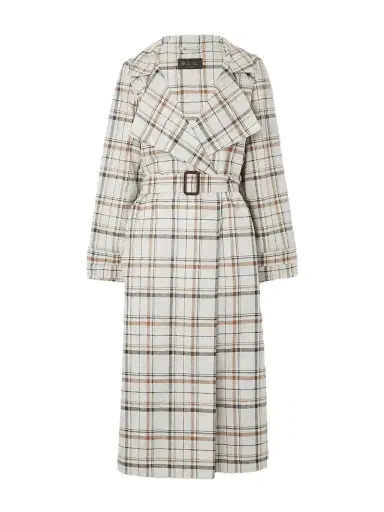 Loro Piana Bille Checked Belted Linen Trench Coat | Thumbnail 1 Loro Piana Bille Checked Belted Linen Trench Coat | Thumbnail 1