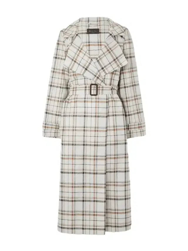 Bille Checked Belted Linen Trench Coat