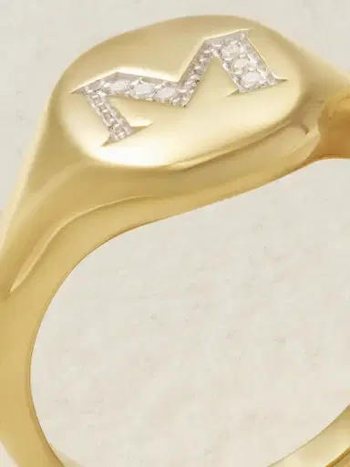 David Yurman Initial 18-karat Gold Diamond Pinky Ring | Thumbnail 4 David Yurman Initial 18-karat Gold Diamond Pinky Ring | Thumbnail 4