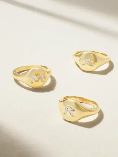 David Yurman Initial 18-karat Gold Diamond Pinky Ring | Thumbnail 1 David Yurman Initial 18-karat Gold Diamond Pinky Ring | Thumbnail 1