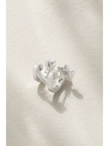 Repossi Serti Sur Vide 18-karat White Gold Diamond Single Earring | Thumbnail 3 Repossi Serti Sur Vide 18-karat White Gold Diamond Single Earring | Thumbnail 3