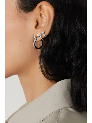 Repossi Serti Sur Vide 18-karat White Gold Diamond Single Earring | Thumbnail 4 Repossi Serti Sur Vide 18-karat White Gold Diamond Single Earring | Thumbnail 4