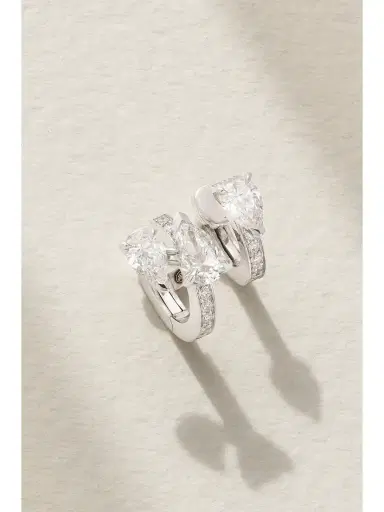 Repossi Serti Sur Vide 18-karat White Gold Diamond Single Earring | Thumbnail 1 Repossi Serti Sur Vide 18-karat White Gold Diamond Single Earring | Thumbnail 1