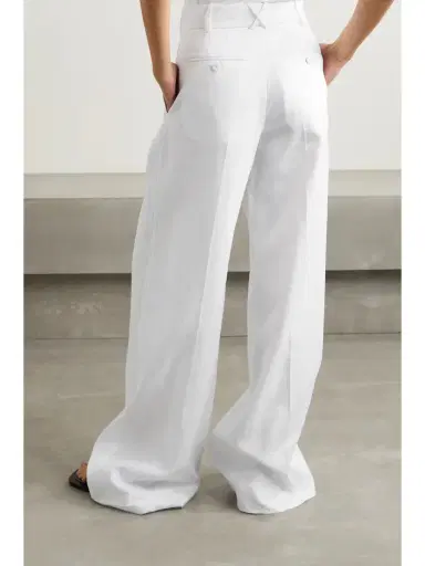 Another Tomorrow + Net Sustain Pleated Linen Wide-leg Pants | Thumbnail 3