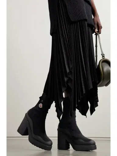 Moncler Splora Leather And Rubber-trimmed Ribbed Stretch-knit Ankle Boots | Thumbnail 2 Moncler Splora Leather And Rubber-trimmed Ribbed Stretch-knit Ankle Boots | Thumbnail 2