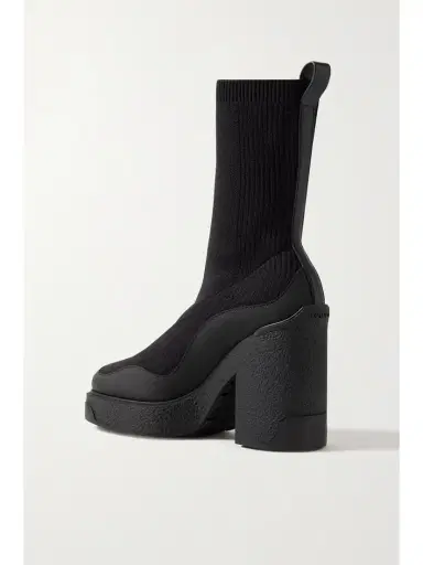 Moncler Splora Leather And Rubber-trimmed Ribbed Stretch-knit Ankle Boots | Thumbnail 3 Moncler Splora Leather And Rubber-trimmed Ribbed Stretch-knit Ankle Boots | Thumbnail 3