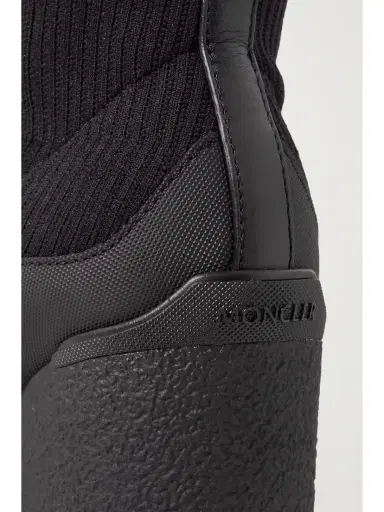 Moncler Splora Leather And Rubber-trimmed Ribbed Stretch-knit Ankle Boots | Thumbnail 4 Moncler Splora Leather And Rubber-trimmed Ribbed Stretch-knit Ankle Boots | Thumbnail 4