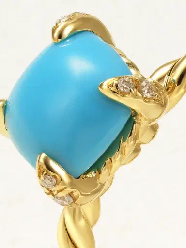 David Yurman Châtelaine®18-karat Gold, Turquoise And Diamond Ring | Thumbnail 4