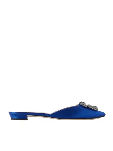 Manolo Blahnik Hangisi Crystal-embellished Satin Slippers | Thumbnail 1