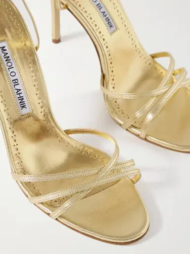 Manolo Blahnik Leva 105 Metallic Leather Sandals | Thumbnail 4 Manolo Blahnik Leva 105 Metallic Leather Sandals | Thumbnail 4