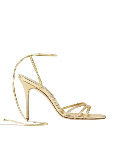 Manolo Blahnik Leva 105 Metallic Leather Sandals | Thumbnail 1 Manolo Blahnik Leva 105 Metallic Leather Sandals | Thumbnail 1