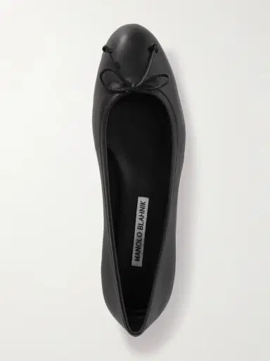 Manolo Blahnik Veralli Bow-detailed Leather Ballet Flats | Thumbnail 5