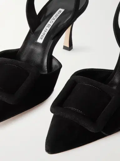 Manolo Blahnik Maysli 70 Buckled Suede Slingback Pumps | Thumbnail 4 Manolo Blahnik Maysli 70 Buckled Suede Slingback Pumps | Thumbnail 4