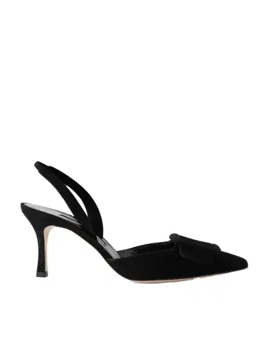 Manolo Blahnik Maysli 70 Buckled Suede Slingback Pumps | Thumbnail 1 Manolo Blahnik Maysli 70 Buckled Suede Slingback Pumps | Thumbnail 1