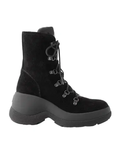 Moncler Resile Trek Shell-trimmed Suede Ankle Boots | Thumbnail 1 Moncler Resile Trek Shell-trimmed Suede Ankle Boots | Thumbnail 1