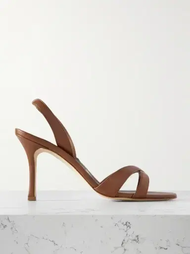 Manolo Blahnik Callasli 90 Leather Slingback Sandals | Thumbnail 1 Manolo Blahnik Callasli 90 Leather Slingback Sandals | Thumbnail 1
