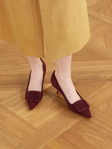 Manolo Blahnik Maysale 50 Buckled Suede Pumps | Thumbnail 2 Manolo Blahnik Maysale 50 Buckled Suede Pumps | Thumbnail 2