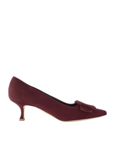 Manolo Blahnik Maysale 50 Buckled Suede Pumps | Thumbnail 1 Manolo Blahnik Maysale 50 Buckled Suede Pumps | Thumbnail 1