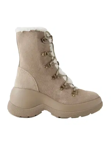 Moncler Resile Trek Plush-trimmed Suede Ankle Boots | Thumbnail 1 Moncler Resile Trek Plush-trimmed Suede Ankle Boots | Thumbnail 1