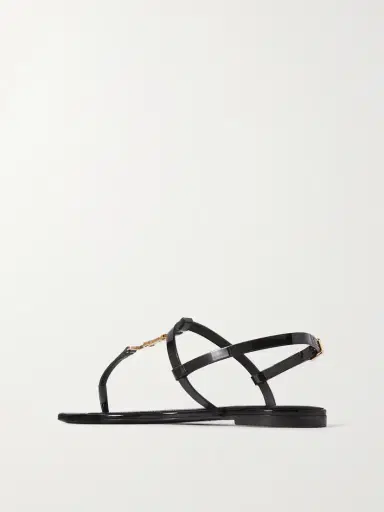 Saint Laurent Cassandra Logo-embellished Patent-leather Slingback Sandals | Thumbnail 3 Saint Laurent Cassandra Logo-embellished Patent-leather Slingback Sandals | Thumbnail 3