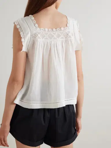 DÔEN Aphra Crochet-trimmed Ramie Top | Thumbnail 3