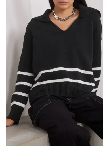 Moncler Appliquéd Striped Wool And Cashmere-blend Sweater | Thumbnail 3
