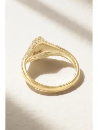 Yvonne Léon 9-karat Gold Diamond Signet Ring | Thumbnail 3