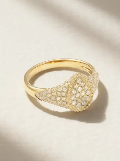 Yvonne Léon 9-karat Gold Diamond Signet Ring | Thumbnail 1