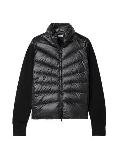 Moncler Ribbed Wool And Quilted Shell Down Jacket | Thumbnail 1 Moncler Ribbed Wool And Quilted Shell Down Jacket | Thumbnail 1