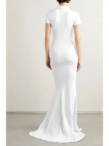 Balenciaga Embroidered Stretch-cotton Jersey Maxi Dress | Thumbnail 3