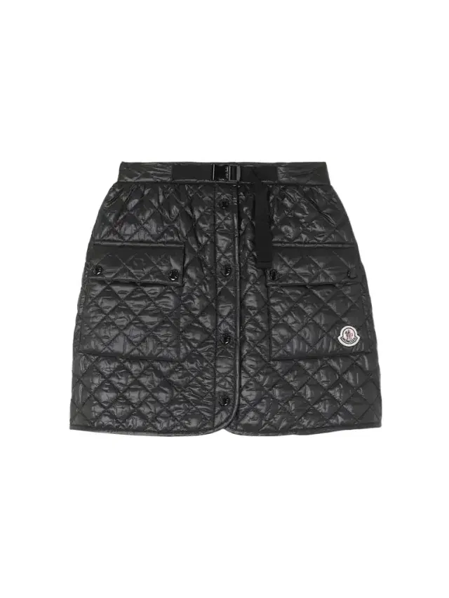 Moncler Quilted Padded Webbing-trimmed Shell Mini Skirt