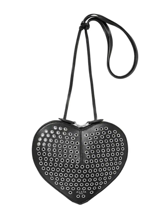 Le Coeur Eyelet-embellished Leather Shoulder Bag -  - One size