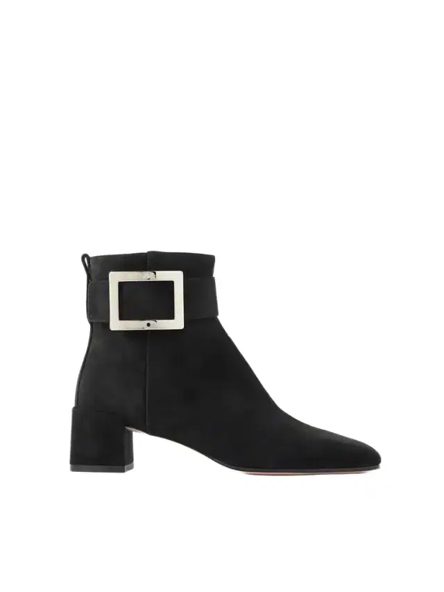 So Vivier Buckled Suede Ankle Boots